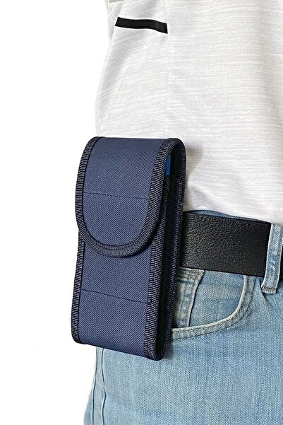 Lederax Ld170 Kanvas Kumaş Cırt Kapaklı Kemere Takılan Telefon Kılıfı