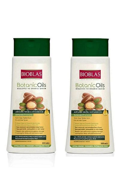 Bioblas Botanical Oils 2-Pack Argan Shampoo Set - Nourishing and Repairing, 300 Ml
