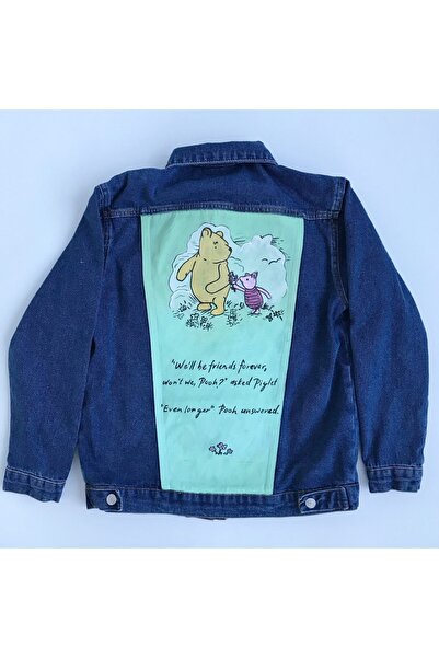 Hello Stranger Kadın Lacivert Kot Ceket Winnie The Pooh