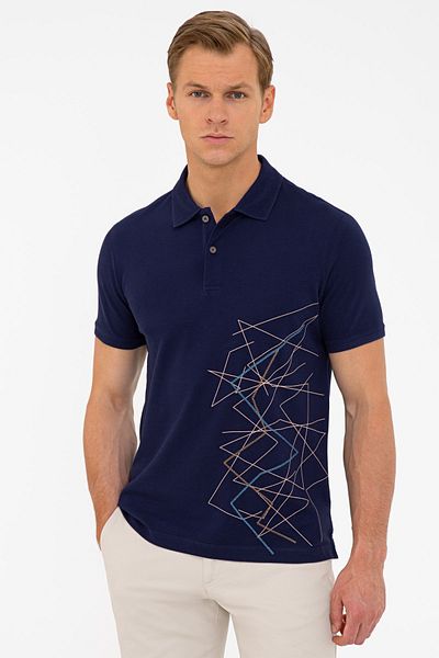 Pierre Cardin Dark Navy Blue Slim Fit Polo Neck T-Shirt