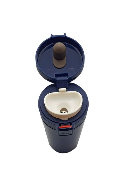 SEDEF SİLVER Single Hand Bass Inner Stainless Steel Thermos 380 ml Push Leak Proof Double Layer Travel Mug Thermos 522