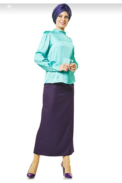 Nacar Kadın Şık Uzun Düz Kalem Etek Kapalı Tesettür Kalem Etek