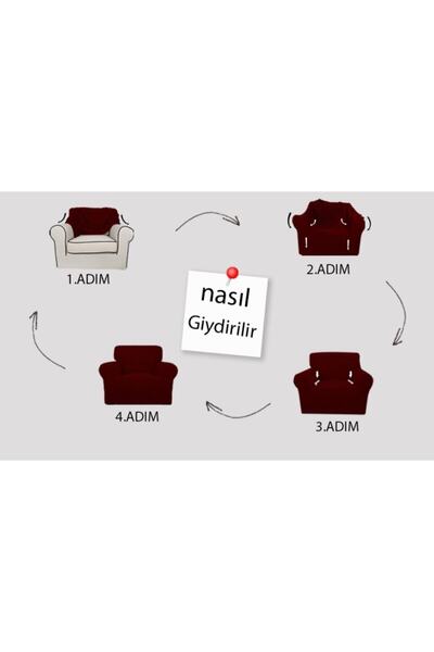 uygarhome Bürümcük Lastikli Koltuk Örtüsü Tekli Berjer
