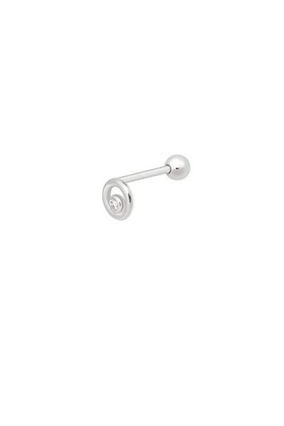 Erer Gümüş Silver Jewelled Tragus Cartilage Piercing Single Earring Hs87e366