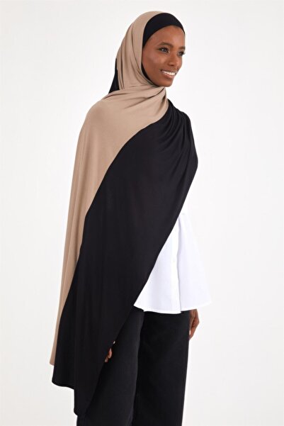 Differenza Iki Renkli Penye Şal Siyah\vizon