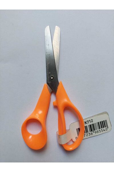 Gıpta K712 Ruled Blunt Tip Abs Handle Children's Scissors - Orange - Wren Book House