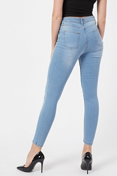 Ramrod Jeans Жіночі джинси з високою талією, світло-сині, прямі, облягаючі