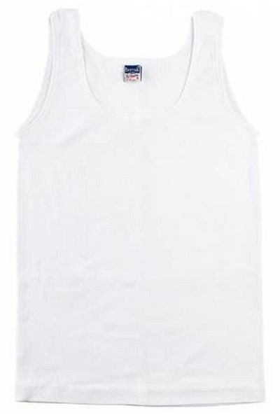Berrak Tricou alb din bumbac pieptănat cu bretele late pentru fete, 3 piese