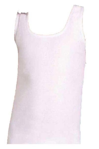 Berrak Tricou alb din bumbac pieptănat cu bretele late pentru fete, 3 piese