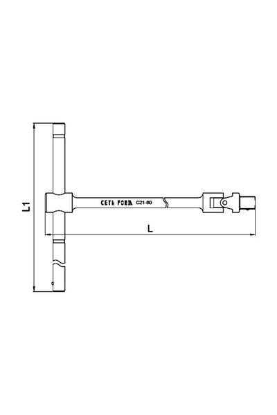 CETA FORM C21-60 1/2'' T Handle Movable Head Socket Handle