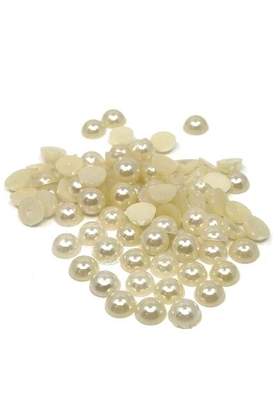 Tahtakaledeyim نصف حبات لؤلؤ 6 مم لون كريمي 100 قطعة