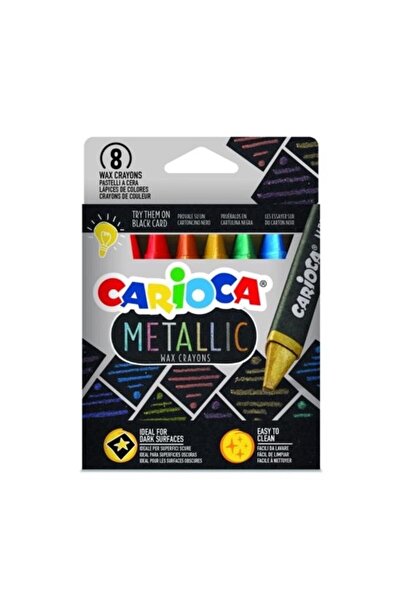 CARIOCA Jumbo Üçgen Mum Boya Kalemi Metalik 8’li