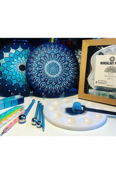 Mandalart Fabric Dot Mandala Başlangıç Eğitim Seti (25 Parça), Boyalar Ve Eği...
