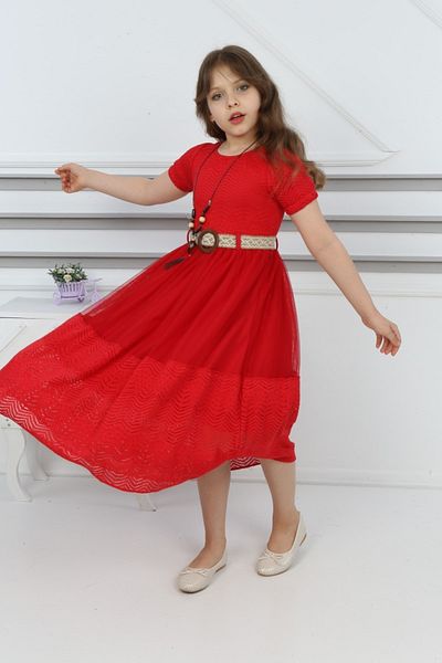 şımarık kids Lace, Middle Tulle Necklace Dress