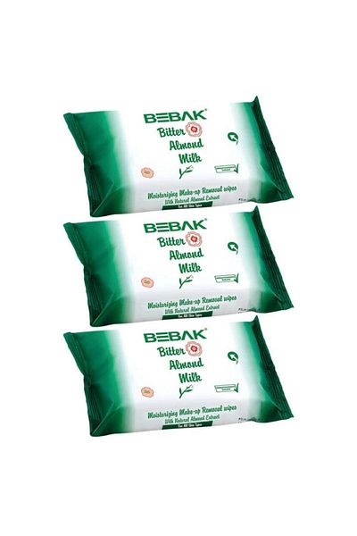 Bebak Bitter Almond Makeup Removal Wipes 20 Pieces X 3