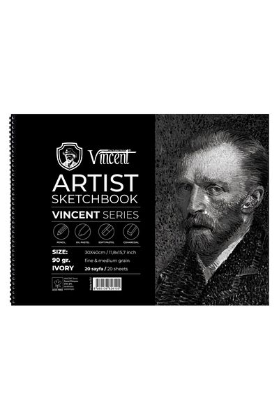 Vincent Ivory Artist Sketchbook - 90gr, 30x40, 20 Pages Sketchbook
