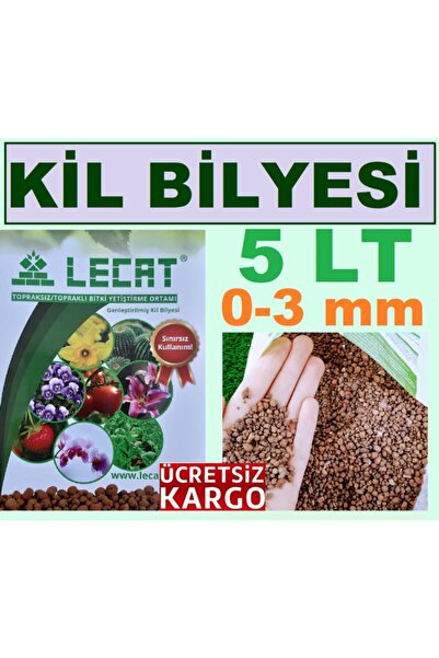 lecat Kil Bilyesi 5 Lt 0-3 Mm Hidroponik Toprak Kil Bilyesi Hidrokültür Topra...