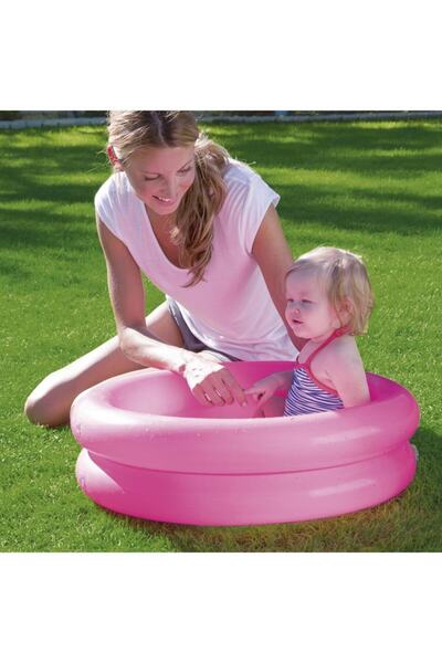 BESTWAY Şişme Bebek Havuzu 2 Halkalı Taban Desenli Pembe 51061