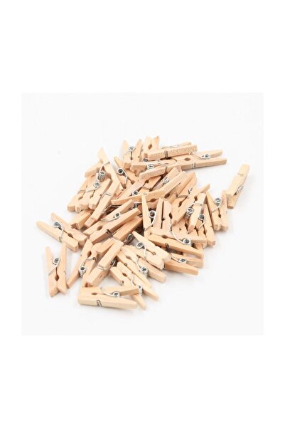 Parti dolabı 24 Adet Ahşap Küçük Mandal Mini Renksiz