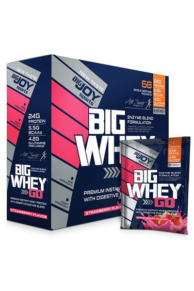 Bigjoy Sports Bigjoy Wheygo Whey Protein Powder 68 Pack (SERVICE) Strawberry Flavored Bigwhey