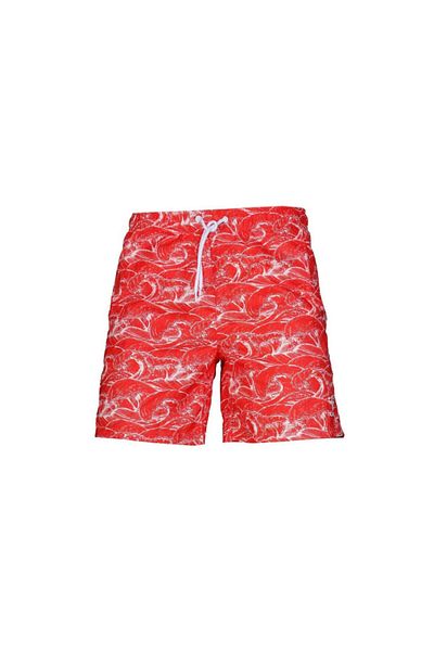hummel Men's Red Patterned Casey Swimming Swim Shorts
