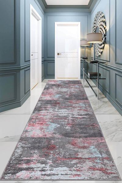 RugViva Makinede Yıkanabilir Kaymaz Tabanlı Vintage Kesme Rulo Yolluk Ar574