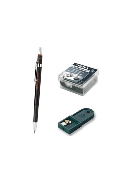 Rotring 300 قلم رصاص ميكانيكي أسود 2.0 مم + 2.0 مم مبراة قلم رصاص + ممحاة عجي...