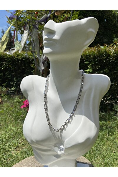 Pearly Handmade Brand Model Steel Necklace Silver Color