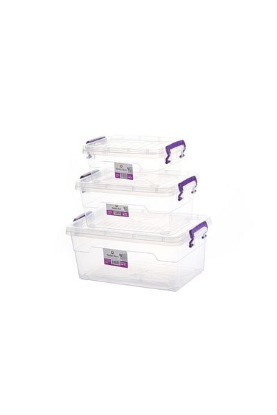 sağlam plastik Hobby Box Horizontal Storage Container Set of 3 2-3,5-5,5 Lt