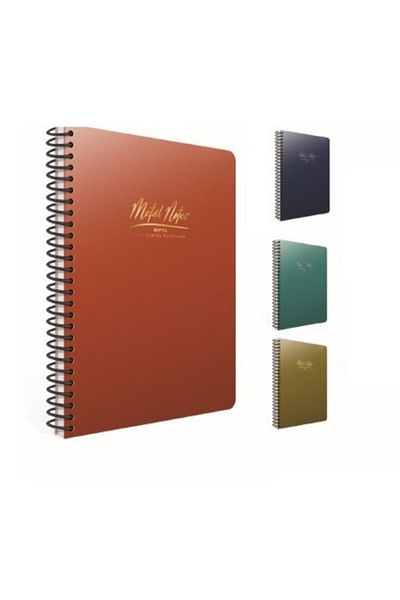 Gıpta Metalic 4 Pieces Medium Size 80 Sheets Checked Notebook