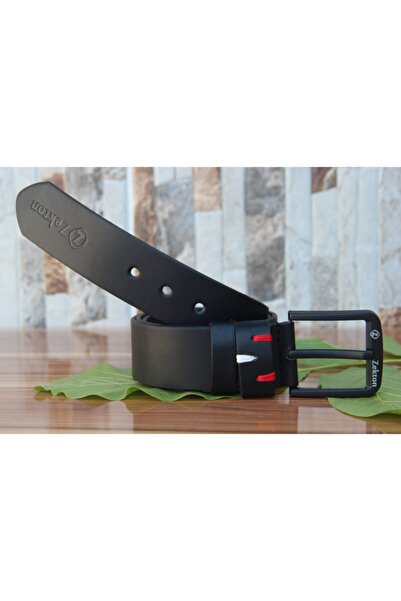 ZEKTON حزام جلد صناعي أسود للجنسين