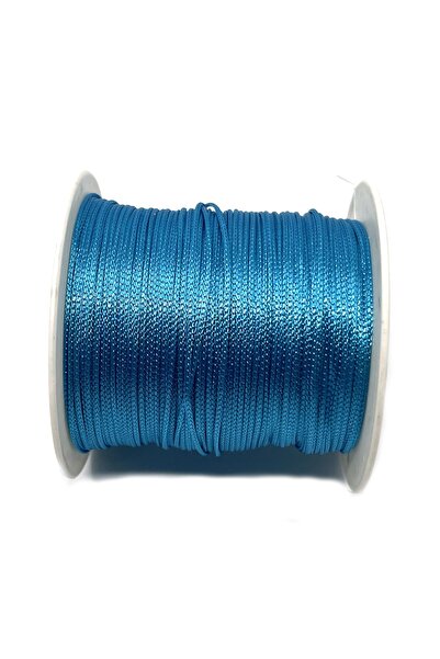 Tahtakaledeyim حبل باراشوت مكرامية 1 مم 100 متر لون أزرق، حبل مجوهرات (1 ملف ...