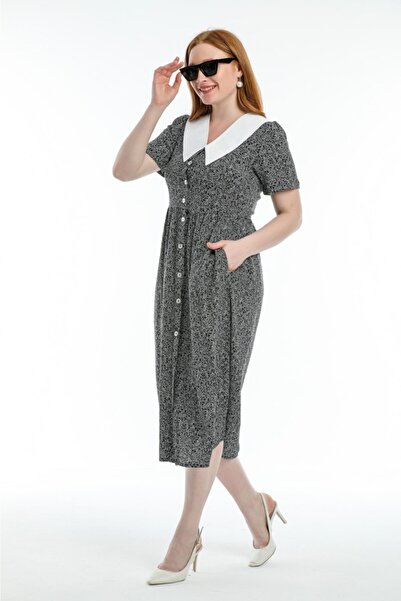 Pitti Γυναικείο μαύρο φλοράλ φόρεμα