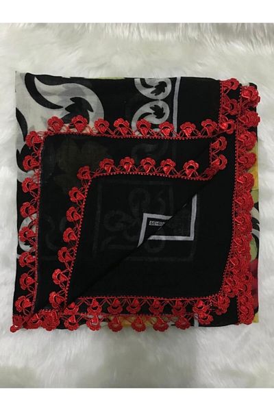 Beykan Cheesecloth Scarf Crochet Lace Handmade