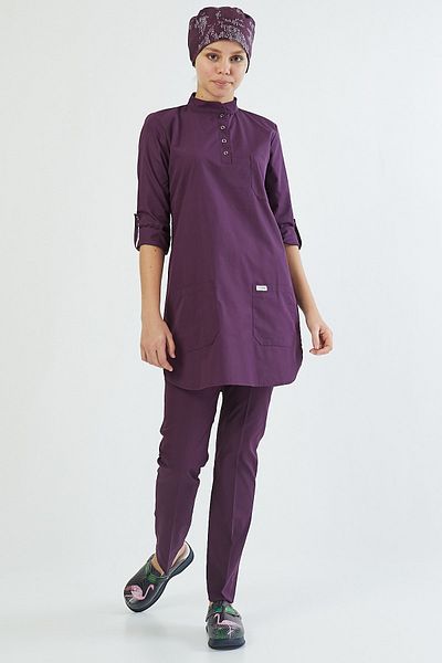 Owlet Medikal Plum Hijab Surgical Uniform Set