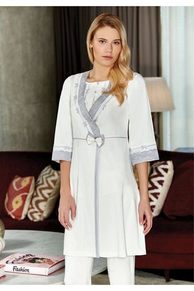 Tuba Collection Tuba Triple Pajama Set Ecru-7514