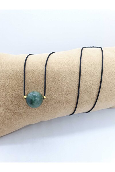 GÜMÜŞTEL EL SANATLARI Sertifikalı Hint Akik Taşı Kolye Ayarlanabilir Orijinal Doğal Taş Çok Fonksiyonlu Kolye 12 Mm