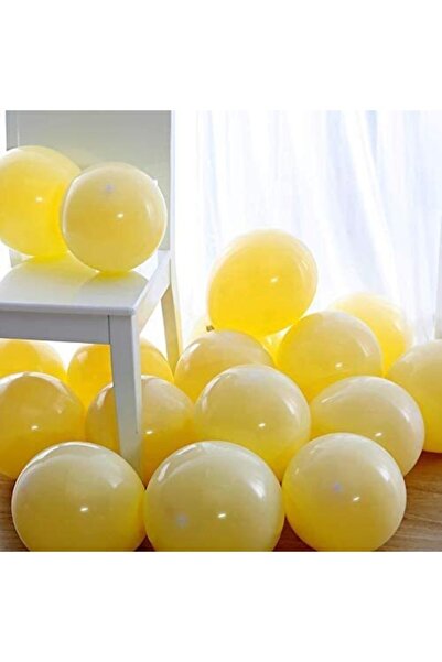 Parti dolabı 100'lü Sarı Makaron Pastel Renk Mat Balon