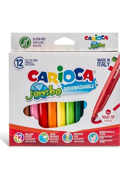 CARIOCA Set of 12 Jumbo Super Washable Felt Tip Crayons