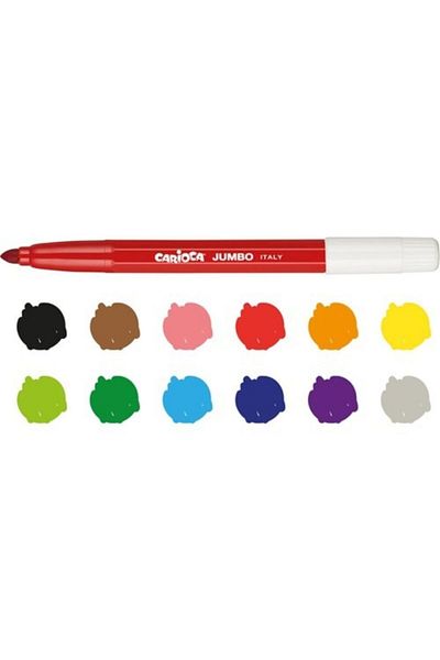 CARIOCA Set of 12 Jumbo Super Washable Felt Tip Crayons