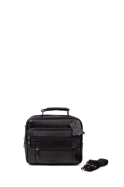 Newish Men's Genuine Leather Steel Case Hand and Shoulder Bag 20X23Cm