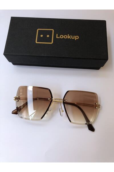 LOOKUP Lookup Smoked Laser Square Crystal Cut Gradient Women's Sunglasses