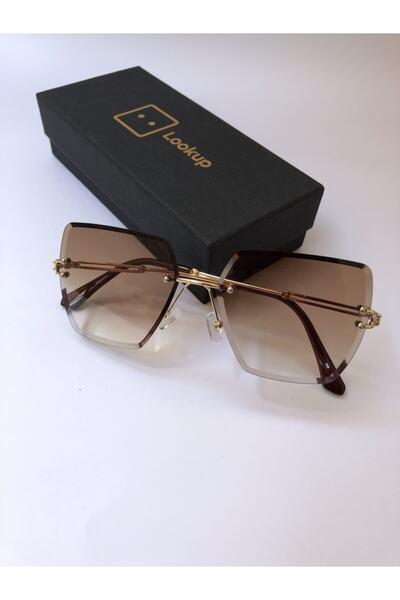 LOOKUP Lookup Smoked Laser Square Crystal Cut Gradient Women's Sunglasses