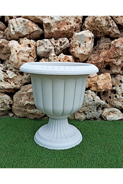 Doğalsan Tarım Nergis Saksı Krem 35x43 Cm 9,8 Lt Krem Saksı Ayaklı Saksı Plas...