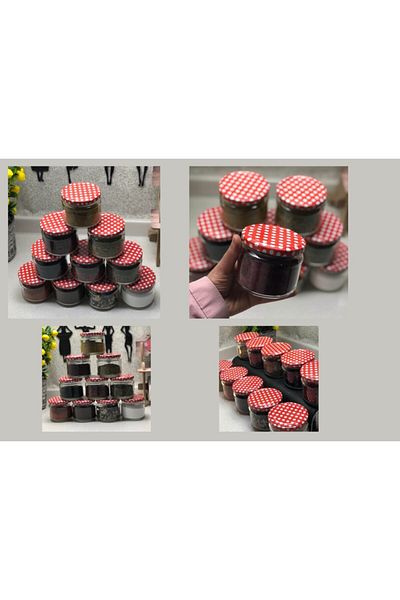 Multiamo 10 Pieces of Council Jar with Polka Dot Lid /magnolia/spice Jar