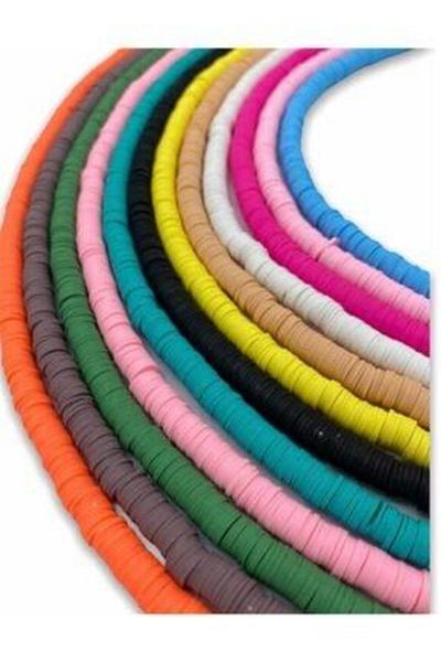 yiğit aksesuar 12 Pieces (6mm) Fimo Bead String (dumpling Beads) 12 Colors
