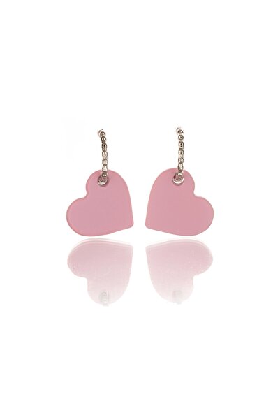Leerybee Matte Pink Antiallergic Heart Earrings