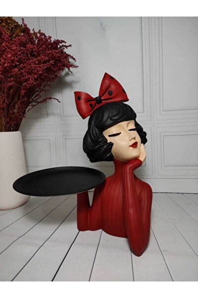 biomaxi plus Tepsili Kız Sunumluk Kirmizi & Siyah (34 Cm X 27 Cm