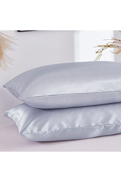 Tinybabyconcept 100% Silk Cotton Satin Pillow Case Gray Color 50x70cm