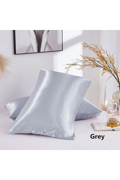 Tinybabyconcept Μαξιλαροθήκη 100% Μεταξωτό Βαμβακερό Σατέν Γκρι Χρώμα 50x70cm 2 Τεμάχια